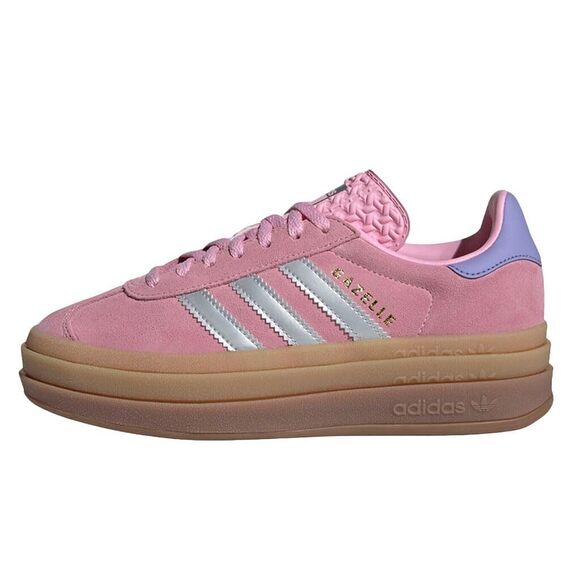 adidas Gazelle Bold J Big Kid Sneaker (Pink/Metallic Silver 4.5)